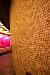 The wall as you enter Makahiki is made completely out of the inside of coconuts. 